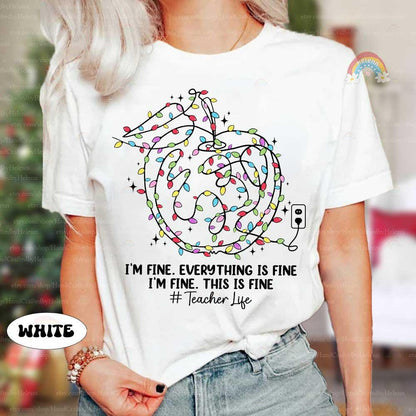 Light-hearted and festive, this tangled light design captures the humorous side of the season, perfect for teachers.