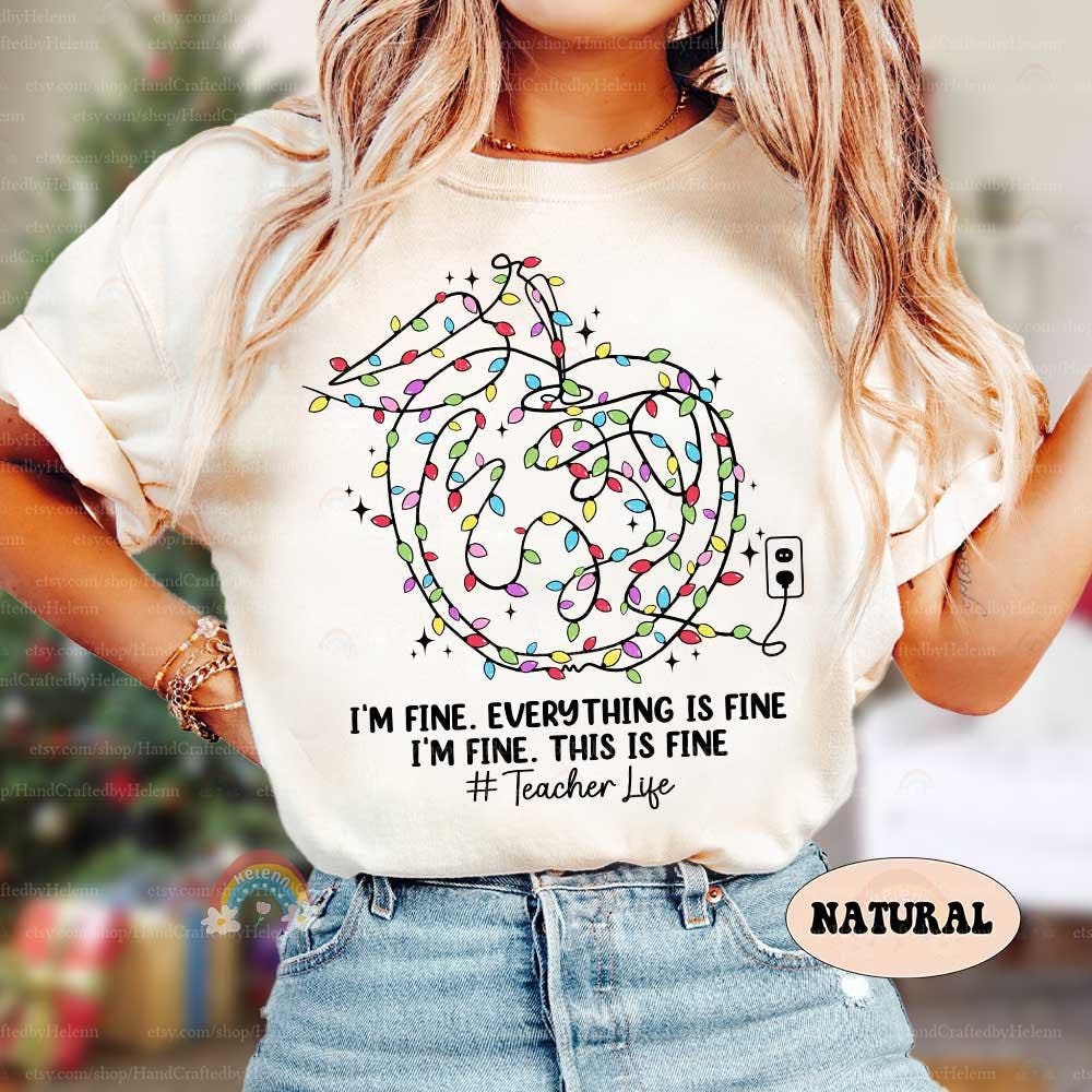 Perfect for teachers, this tangled lights design humorously embraces the organized chaos of the holiday season.