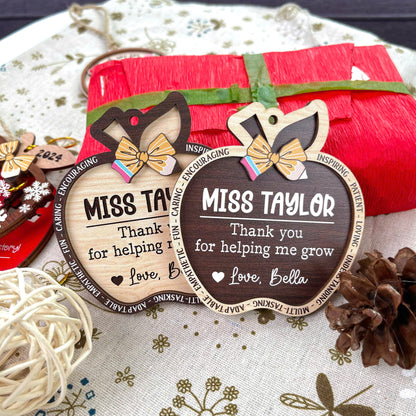 Personalized School Teacher Gift Christmas Ornament, Teacher Ornament Thank You Gift, Teacher Christmas Gift, Teacher Appreciation Gifts