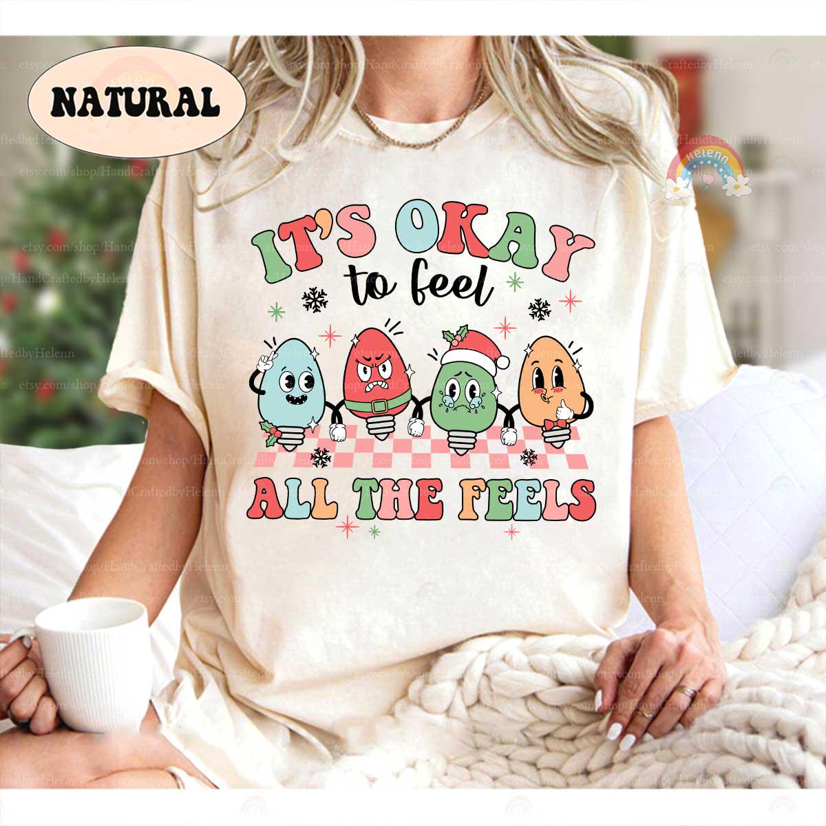 It's Ok To Feel All the Feels Christmas Mental Health Shirt, School Psych Christmas Shirt, School Counselor, Teacher Shirt Christmas Gifts