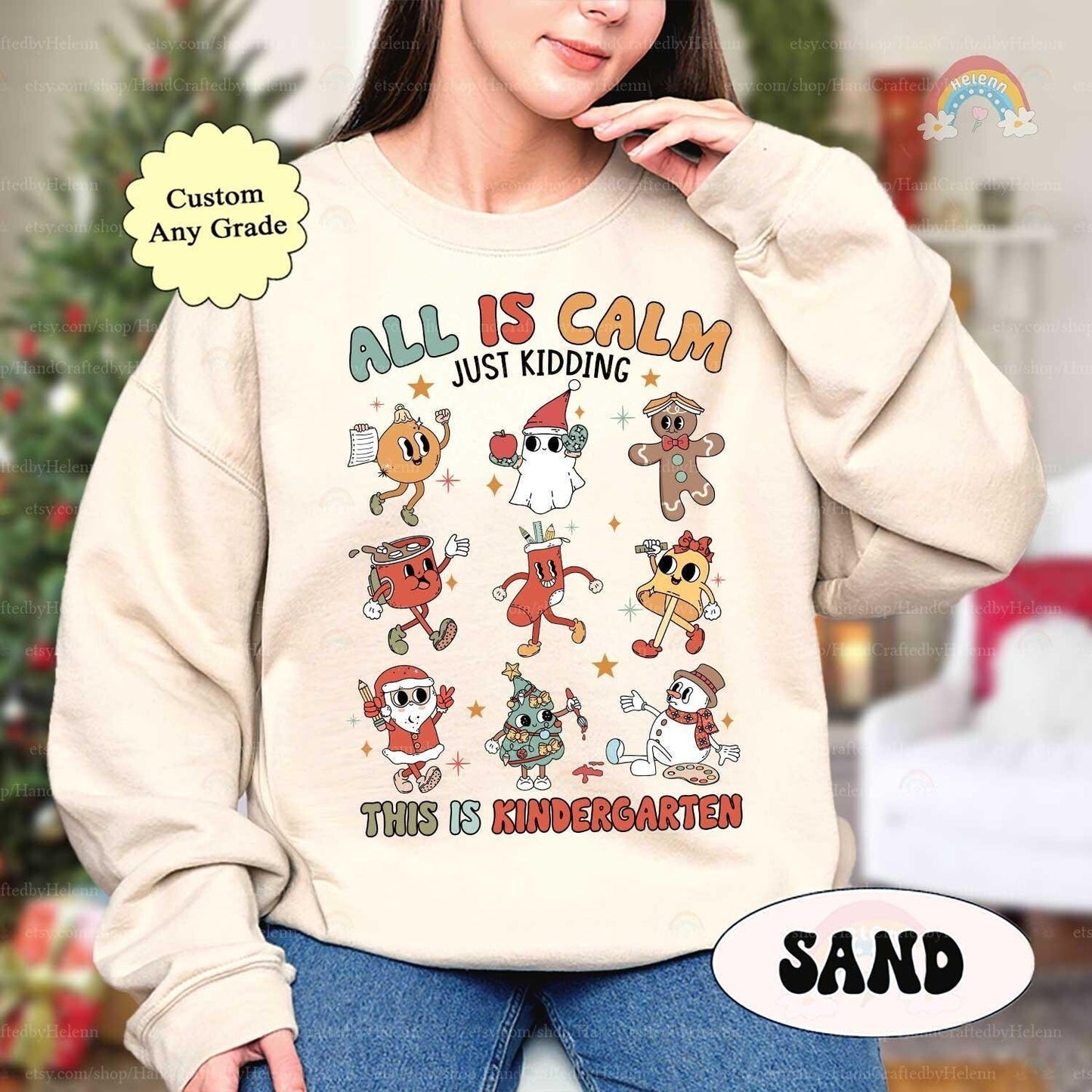 Fun and festive, these shirts add a touch of humor to the holidays, customized for any grade level.