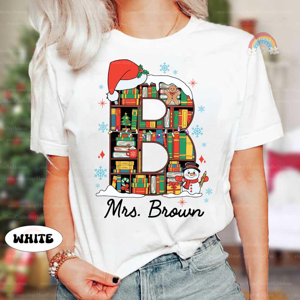 Personalized Teacher Christmas Shirt, Book Lovers Librabrian Christmas, Teacher Christmas Sweatshirt, Teacher Life, Christmas Teacher Gift