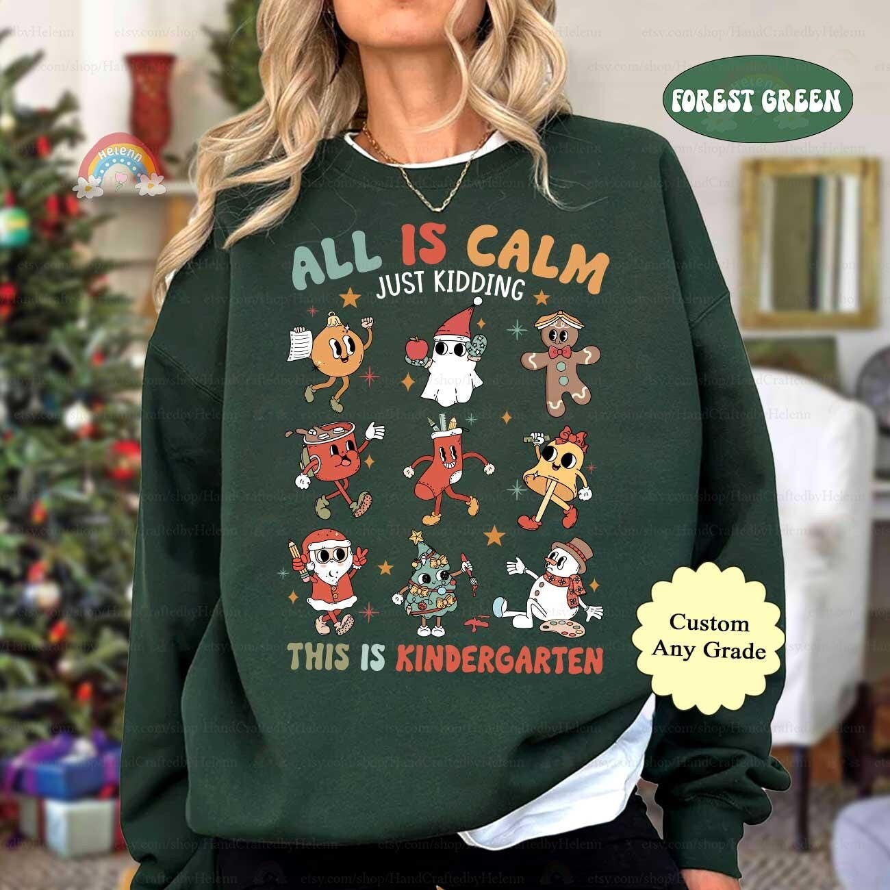 Fun and festive, these shirts add a touch of humor to the holidays, customized for any grade level.