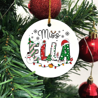 Custom Teacher Christmas Ornament, Personalized Gift For Teacher, Christmas Teacher Gift, Teacher Appreciation Gift, Unique Teacher Ornament