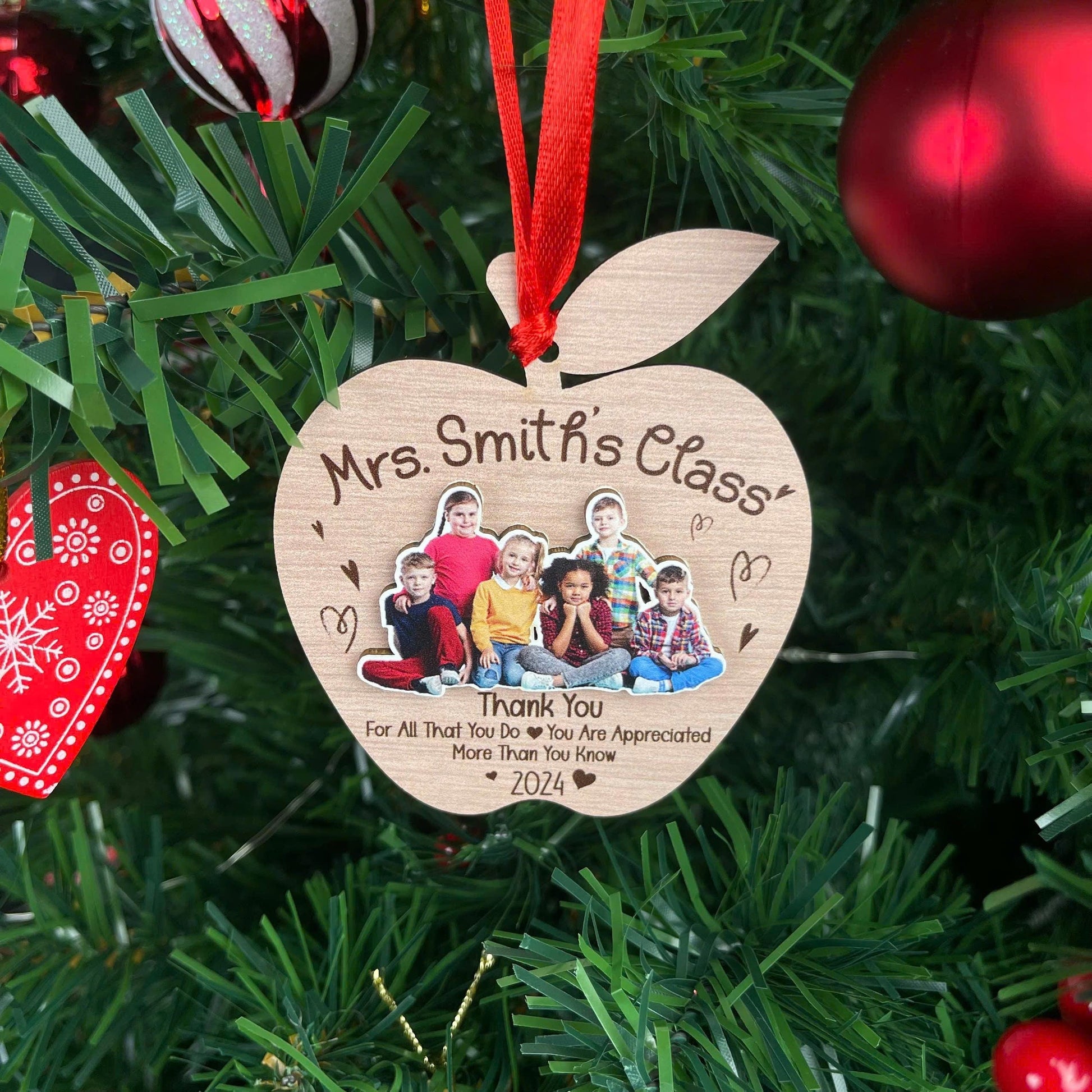 Personalized Teacher Ornament Thank You Gift, Custom Christmas Ornament Teacher Classroom, Teacher Appreciation Gift, Teacher Christmas Gift