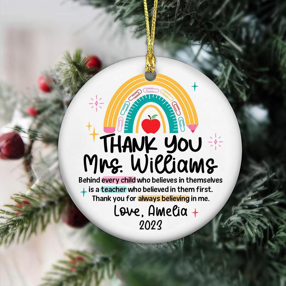 Personalized Teacher Ornament Christmas Teacher Gift, Thank You Gift Gift From Student Teacher Christmas Ornament, Teacher Appreciation Gift