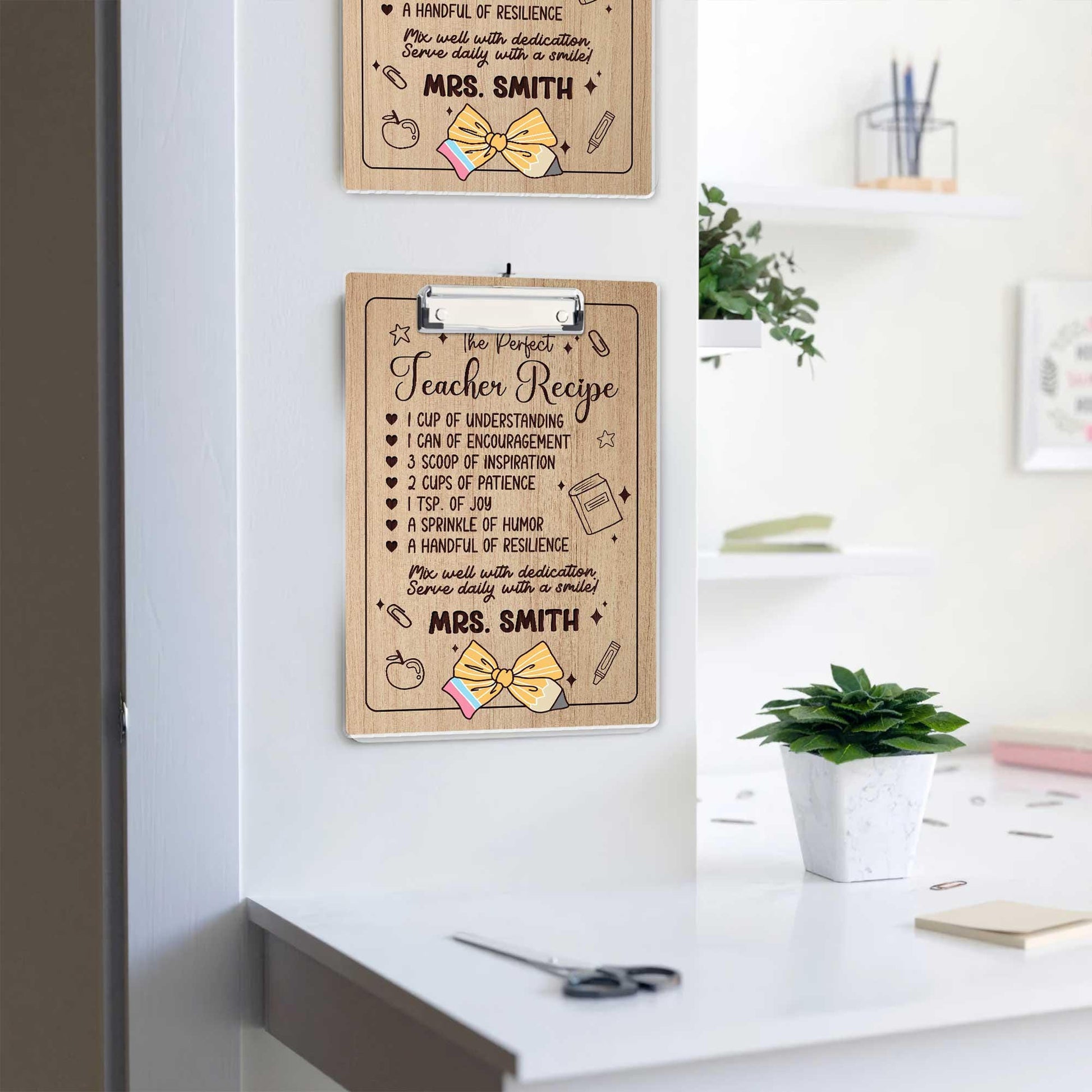 Personalized Teacher Clipboard The Perfect Teacher Recipe, Custom Teacher Clipboard Name, Teacher Christmas Gift, Teacher Appreciation Gift