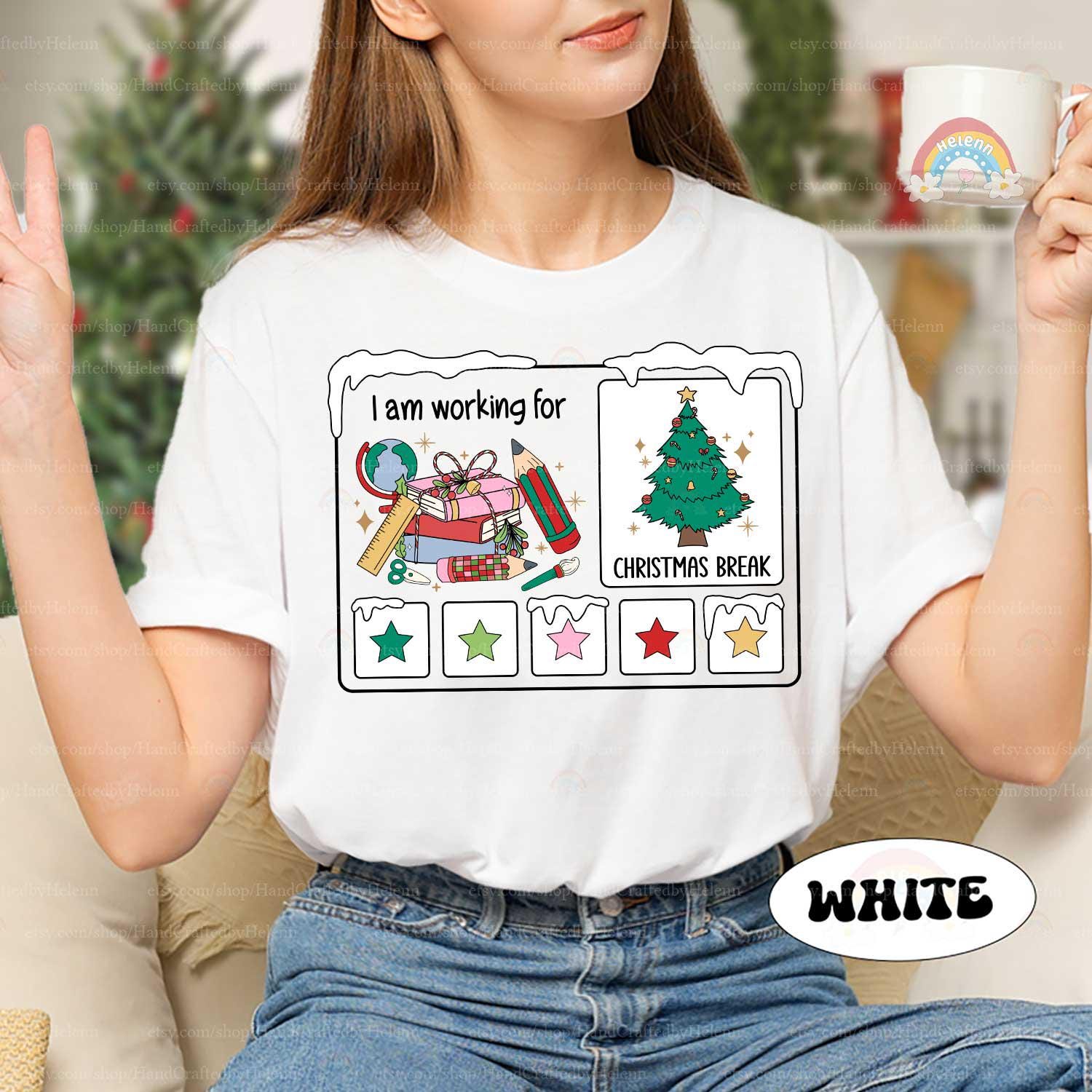 Add some humor to the classroom with this design that says it all: working hard for that Christmas break!