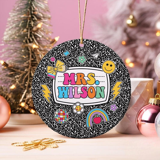 Personalized Teacher Christmas Ornament, Custom Teacher Ornament Keepsake Thank You Gift, Teacher Christmas Gift, Teacher Appreciation Gifts