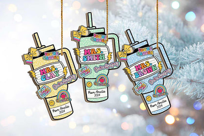 Personalized Teacher Tumbler Ornament Composition Book, Custom Teacher Christmas Ornament, Teacher Christmas Gift, Teacher Appreciation Gift