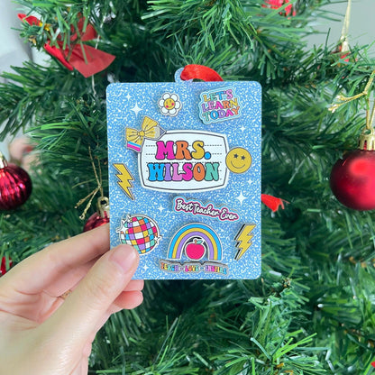 Personalized Teacher Ornament Composition Book, Custom Teacher Christmas Ornament Gift, Teacher Christmas Gift, Teacher Appreciation Gifts