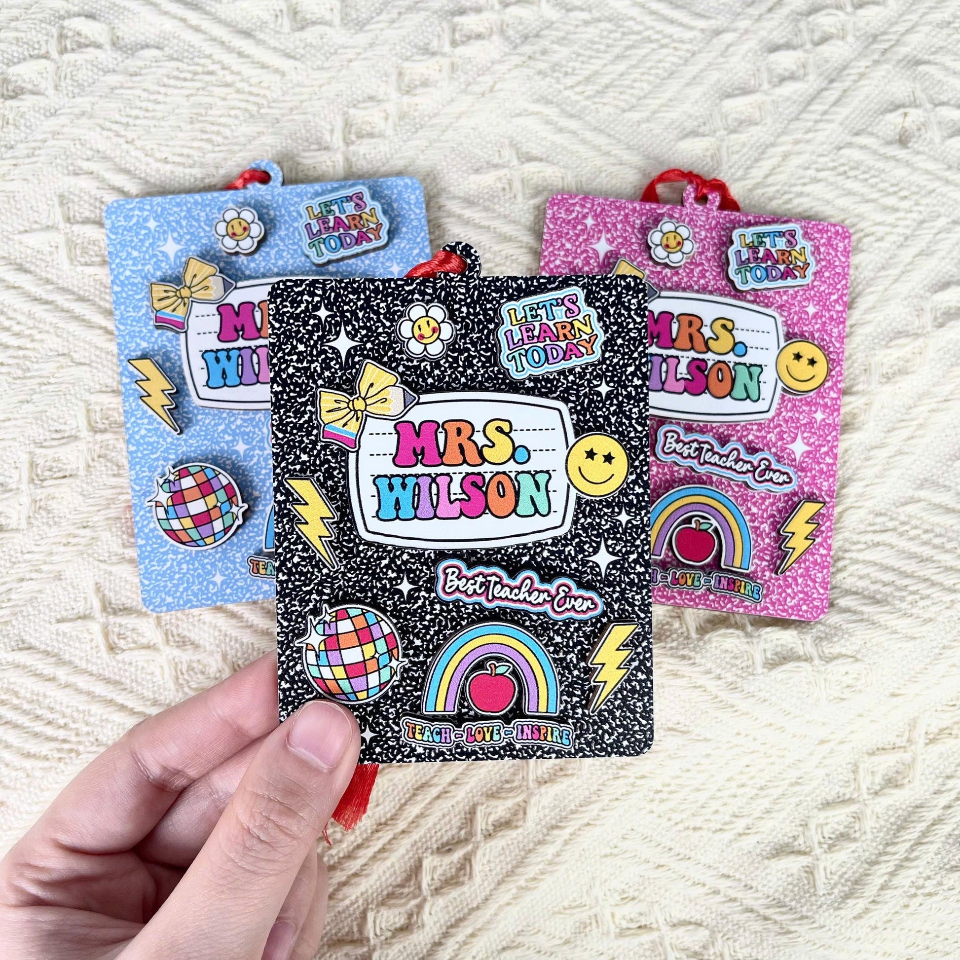 Personalized Teacher Ornament Composition Book, Custom Teacher Christmas Ornament Gift, Teacher Christmas Gift, Teacher Appreciation Gifts