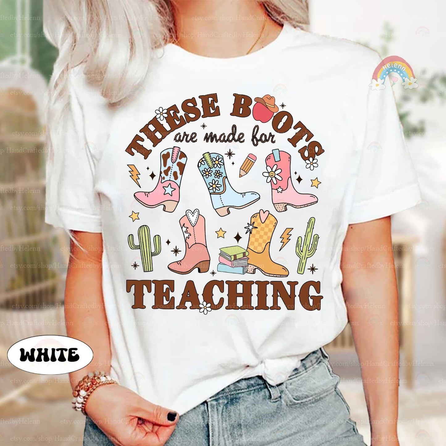 Celebrate the teacher who strides into the classroom with as much style as wisdom. This fun, Western-themed design brings the perfect mix of boots, books, and bright ideas, making it an ideal gift for educators with a flair for the unique.