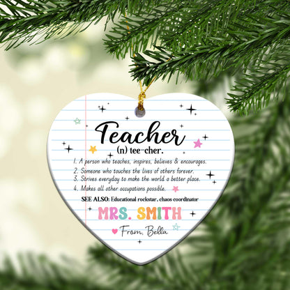 Teacher Christmas Ornament Thank You Gift, Personalized Teacher Gift Teacher Ornament Name, Teacher Appreciation Gift Teacher Christmas Gift