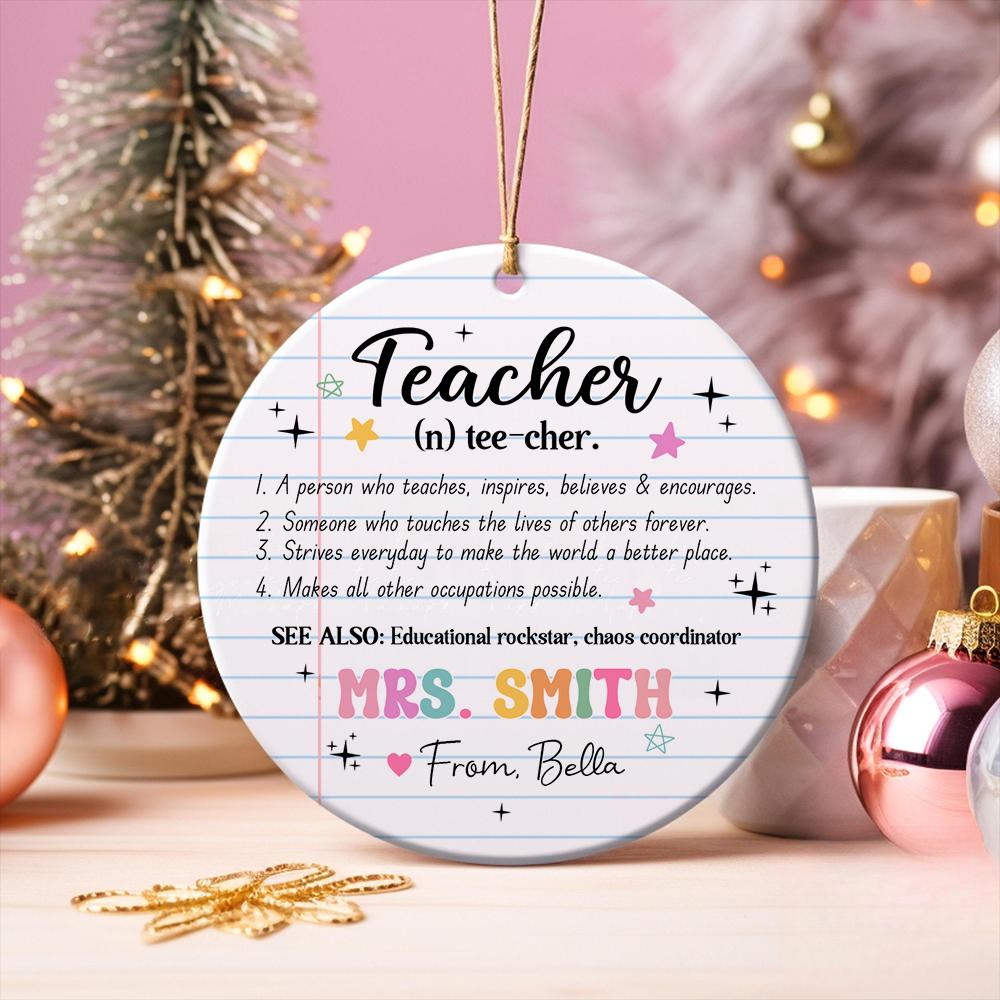 Teacher Christmas Ornament Thank You Gift, Personalized Teacher Gift Teacher Ornament Name, Teacher Appreciation Gift Teacher Christmas Gift
