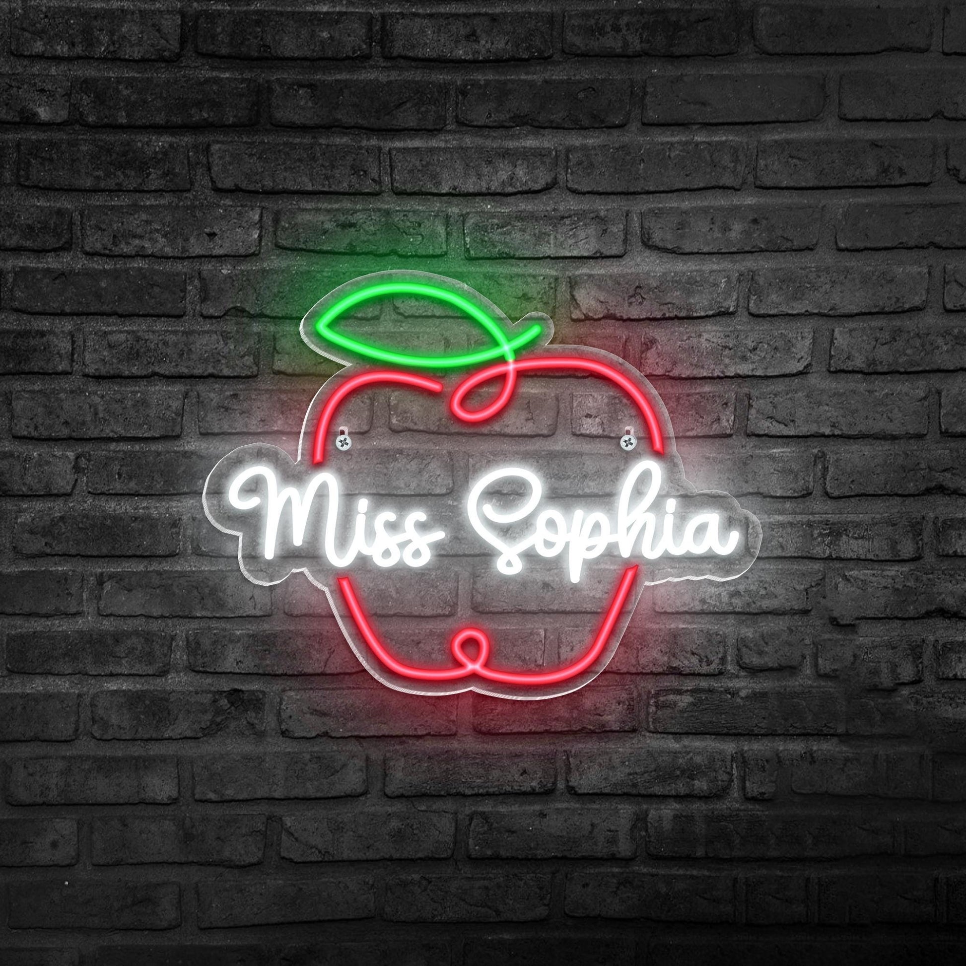 Custom Teacher Neon Sign Teacher Door Hanger Name Sign, Classroom Decor Teacher Welcome Sign, Teacher Xmas Gift, Teacher Appreciation Gift