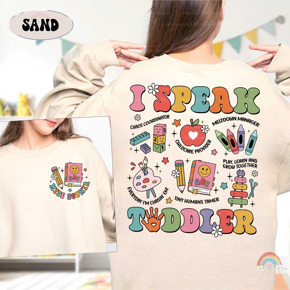 Showcase your toddler-wrangling superpowers with this fun and vibrant teacher tee.