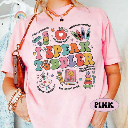 I Speak Toddler Shirt Daycare Teacher Shirt, Funny Teacher, Teacher Life, Preschool Teacher, Kindergarten Teacher, Teacher Appreciation Gift