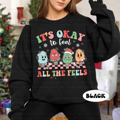 It's Ok To Feel All the Feels Christmas Mental Health Shirt, School Psych Christmas Shirt, School Counselor, Teacher Shirt Christmas Gifts