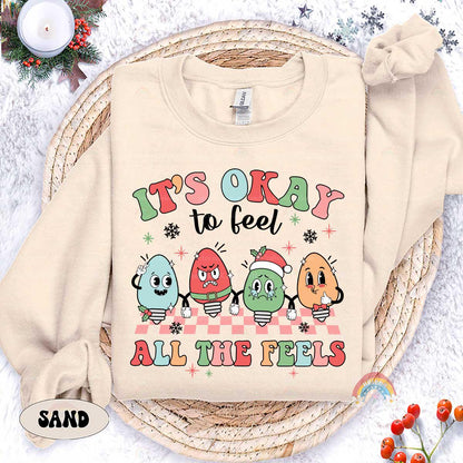 It's Ok To Feel All the Feels Christmas Mental Health Shirt, School Psych Christmas Shirt, School Counselor, Teacher Shirt Christmas Gifts