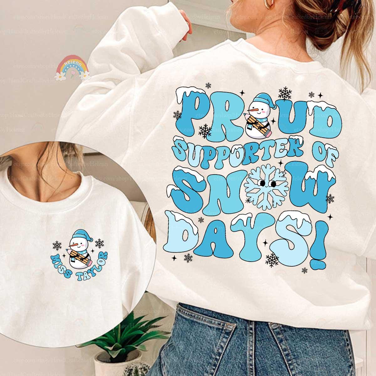 Add some frosty cheer to your wardrobe, reminding everyone that snow days are the best days. A perfect teacher winter gift.