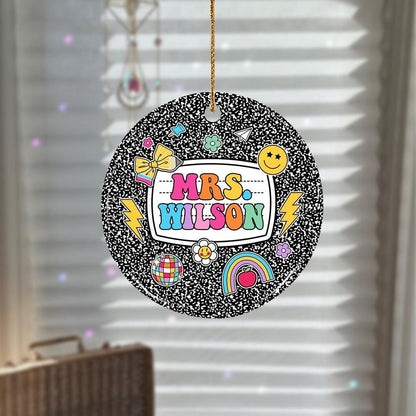 Personalized Teacher Christmas Ornament, Custom Teacher Ornament Keepsake Thank You Gift, Teacher Christmas Gift, Teacher Appreciation Gifts