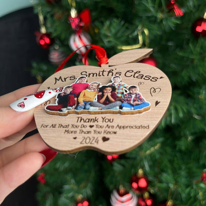 Personalized Teacher Ornament Thank You Gift, Custom Christmas Ornament Teacher Classroom, Teacher Appreciation Gift, Teacher Christmas Gift