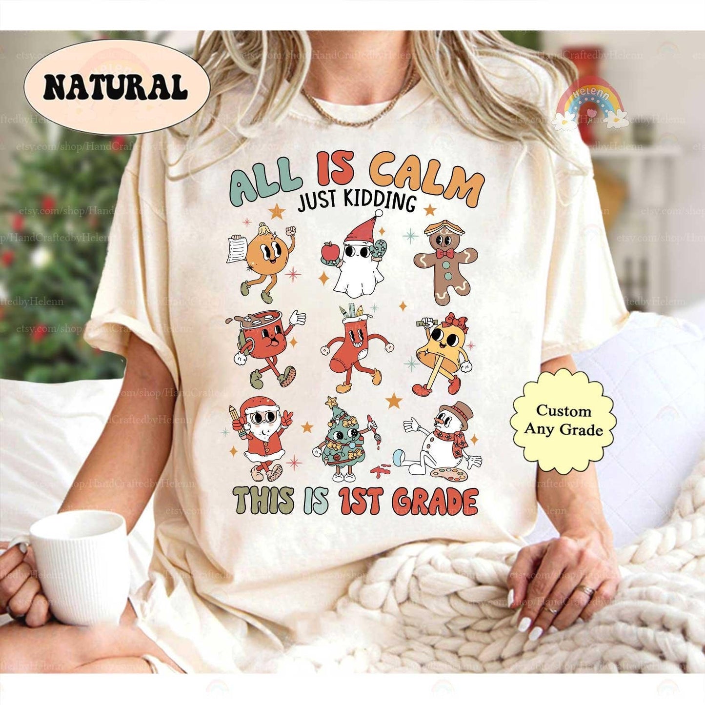 Embrace the holiday spirit with a playful twist—this grade-specific shirt is great for teachers of energetic students.