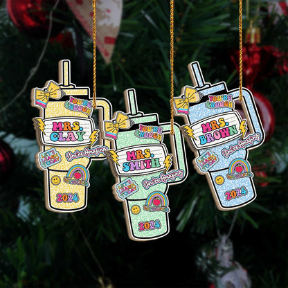 Personalized Teacher Christmas Ornament, Teacher Tumbler Ornament Composition Book Name, Christmas Teacher Gift, Teacher Appreciation Gift