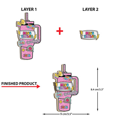 Personalized Teacher Christmas Ornament, Teacher Tumbler Ornament Composition Book Name, Christmas Teacher Gift, Teacher Appreciation Gift