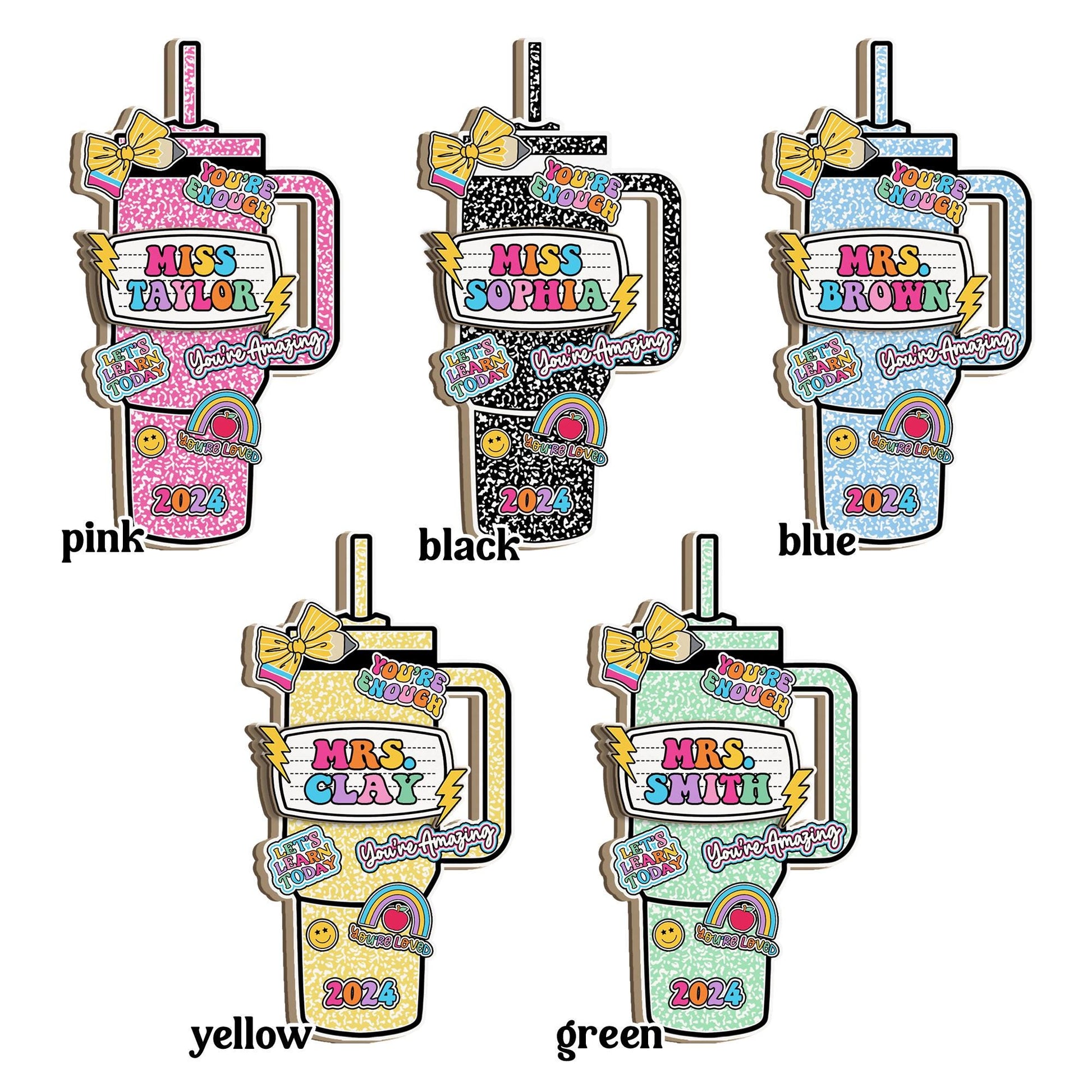 Personalized Teacher Christmas Ornament, Teacher Tumbler Ornament Composition Book Name, Christmas Teacher Gift, Teacher Appreciation Gift