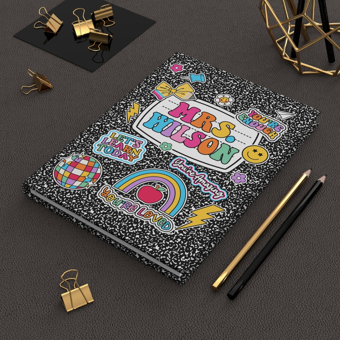 Personalized Teacher Journal Composition Books, Teacher Christmas Gift, Thank You Teacher Gift, End Of Year Gift, Teacher Appreciation Gift