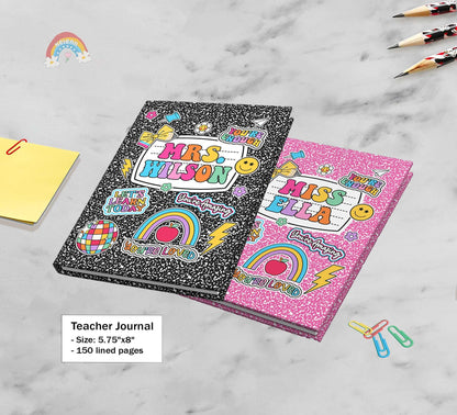 Personalized Teacher Journal Composition Books, Teacher Christmas Gift, Thank You Teacher Gift, End Of Year Gift, Teacher Appreciation Gift