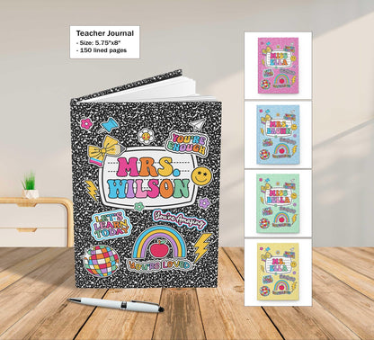 Personalized Teacher Journal Composition Books, Teacher Christmas Gift, Thank You Teacher Gift, End Of Year Gift, Teacher Appreciation Gift