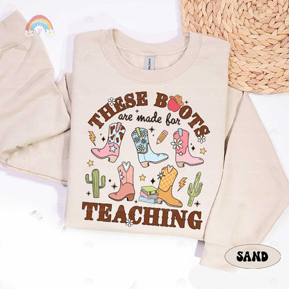 A fun and fashionable tribute to the cowgirl educator at heart. Featuring colorful boots, vibrant details, and classroom essentials, this design combines teaching with Western charm in the best way possible.
