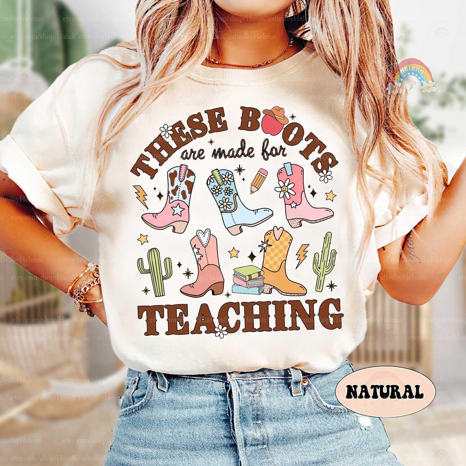 Perfect for teachers who love a bit of country chic, this design is filled with cowboy boots, cacti, and cheerful accents. A playful nod to the hardworking educators who make every day in the classroom feel like a thrilling rodeo.