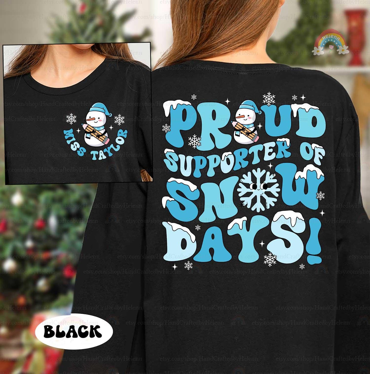 Keep warm with humor this winter, showing off your love for snow days in a fun and stylish way. Great for classrooms and beyond.
