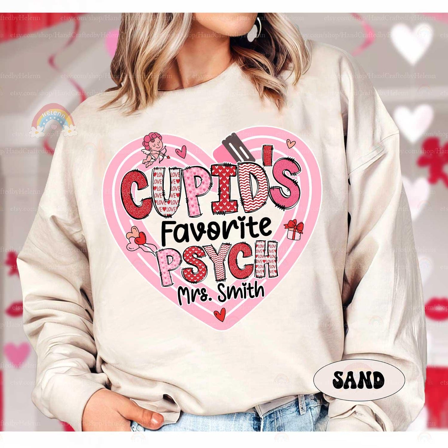 Custom School Psychologist Valentine Shirt, Cupids Favorite School Psych, Valentines Day School Psych Sweatshirt, School Psychologist Gift