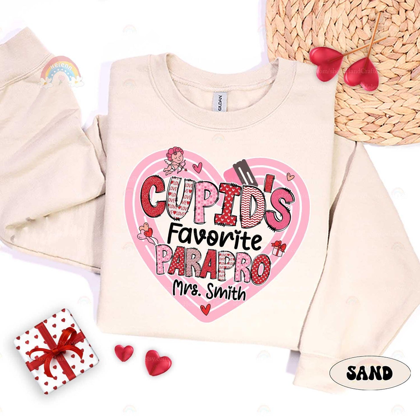 Paraprofessional Valentine Shirt, Cupids Favorite Parapro, Personalized Parapro Valentines Day Shirt, Teacher Aide, Parapro Valentines Gift