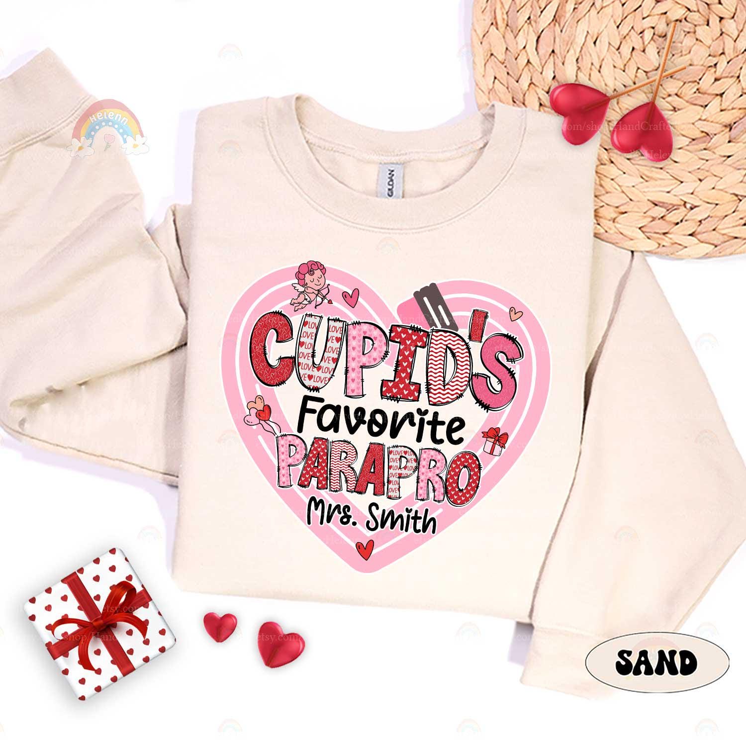 Paraprofessional Valentine Shirt, Cupids Favorite Parapro, Personalized Parapro Valentines Day Shirt, Teacher Aide, Parapro Valentines Gift