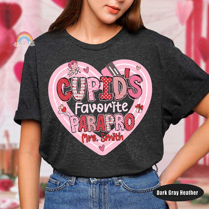 Paraprofessional Valentine Shirt, Cupids Favorite Parapro, Personalized Parapro Valentines Day Shirt, Teacher Aide, Parapro Valentines Gift