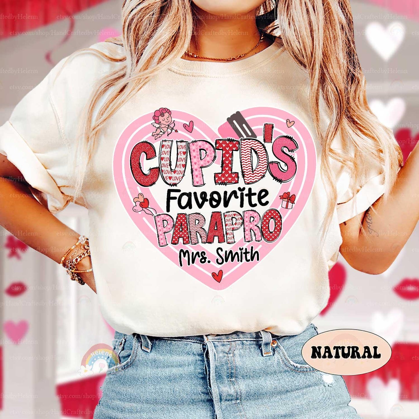 Paraprofessional Valentine Shirt, Cupids Favorite Parapro, Personalized Parapro Valentines Day Shirt, Teacher Aide, Parapro Valentines Gift