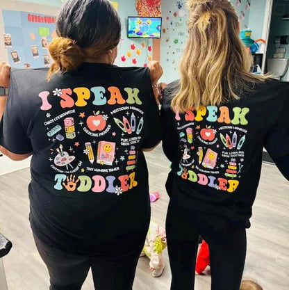 Custom Daycare Teacher Shirt I Speak Toddler Shirt, Daycare Worker Gift Daycare Staff Shirt, Preschool Teacher Shirt, Childcare Provider Tee