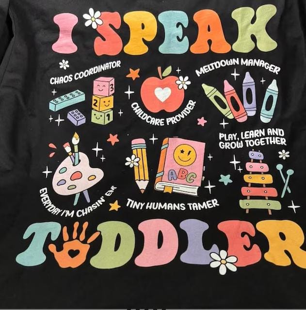 Custom Daycare Teacher Shirt I Speak Toddler Shirt, Daycare Worker Gift Daycare Staff Shirt, Preschool Teacher Shirt, Childcare Provider Tee