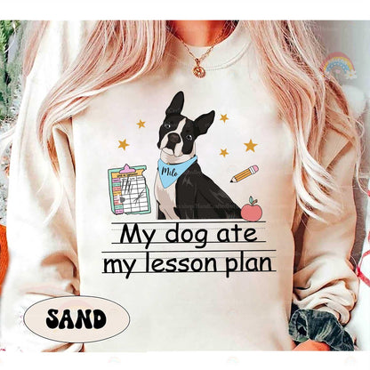 Custom Teacher Shirt My Dog Ate My Lesson Plan, Funny Teacher Shirt, Kindergarten Teacher, Dog Mom Teacher Life, Teacher Appreciation Gift
