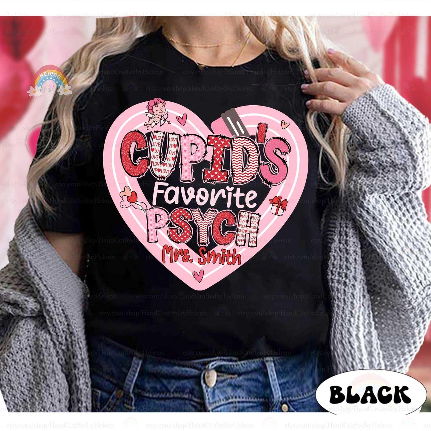 Custom School Psychologist Valentine Shirt, Cupids Favorite School Psych, Valentines Day School Psych Sweatshirt, School Psychologist Gift