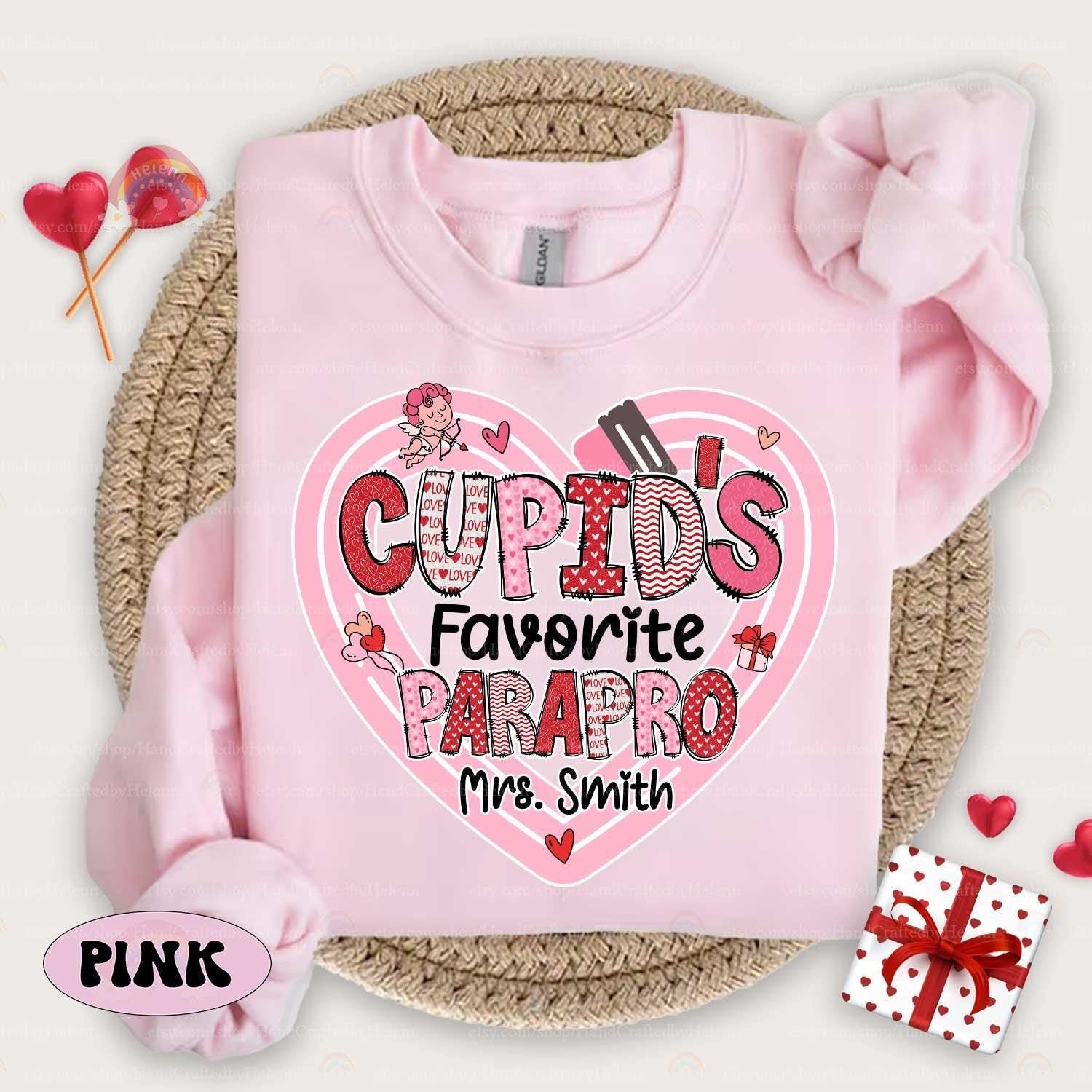 Paraprofessional Valentine Shirt, Cupids Favorite Parapro, Personalized Parapro Valentines Day Shirt, Teacher Aide, Parapro Valentines Gift