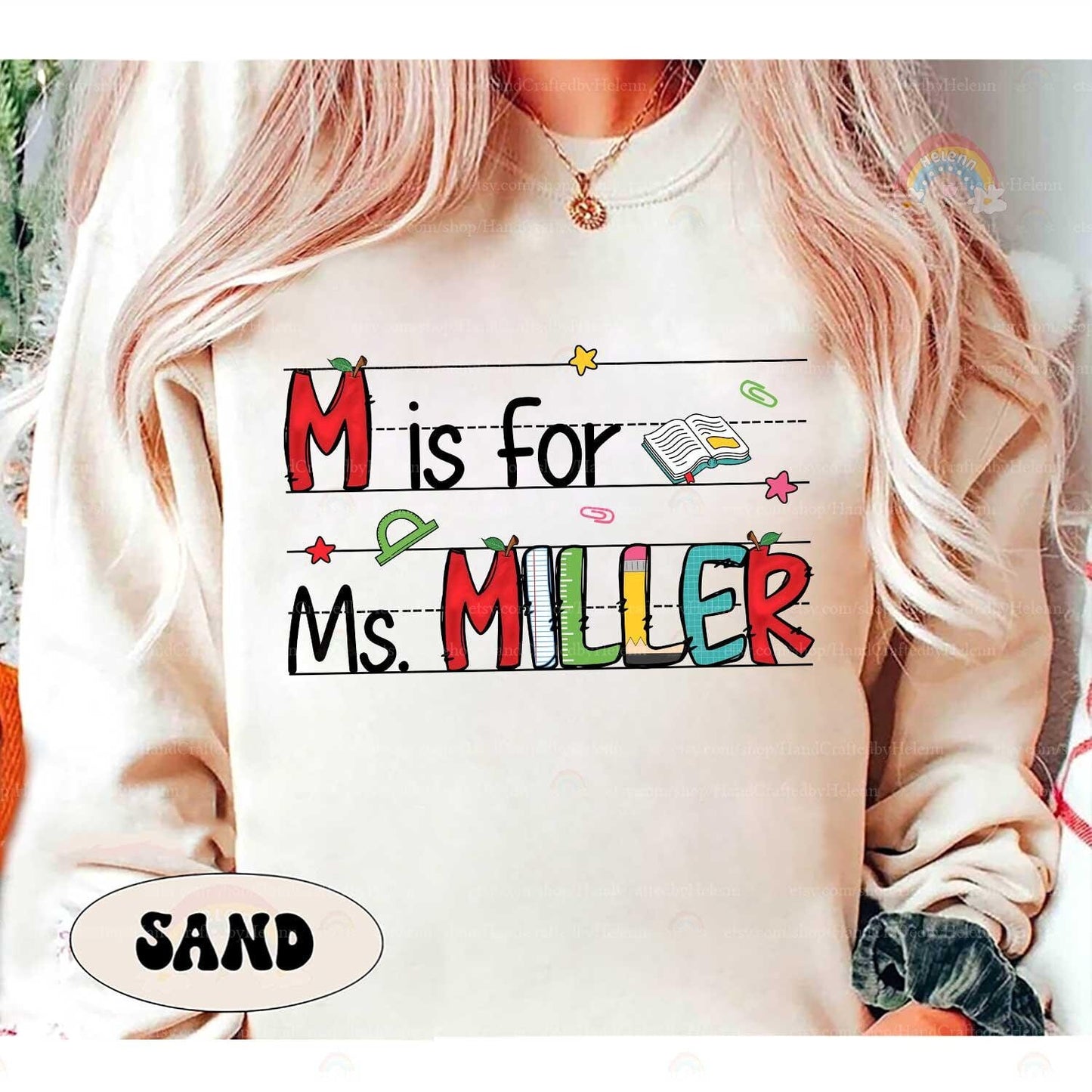 Personalized Teacher Shirt Custom Teacher Name Alphabet, 100 Days Of School, Back To School, Kindergarten Teacher, Teacher Appreciation Gift