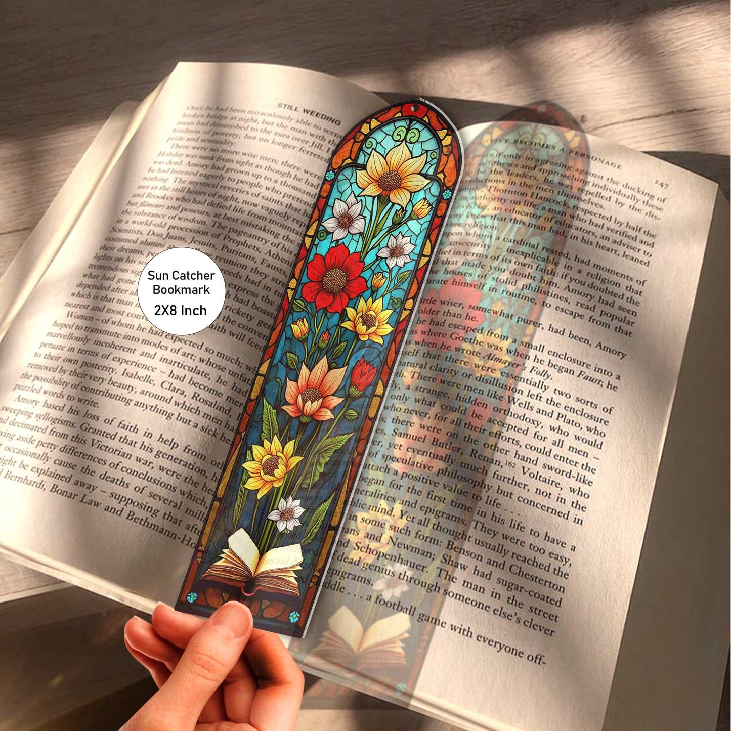 Personalized Teacher Stained Glass Sun Catcher Bookmarks, Teacher Appreciation Gift, Transparent Bookmark, Teacher's Day Gift, Teacher Gifts