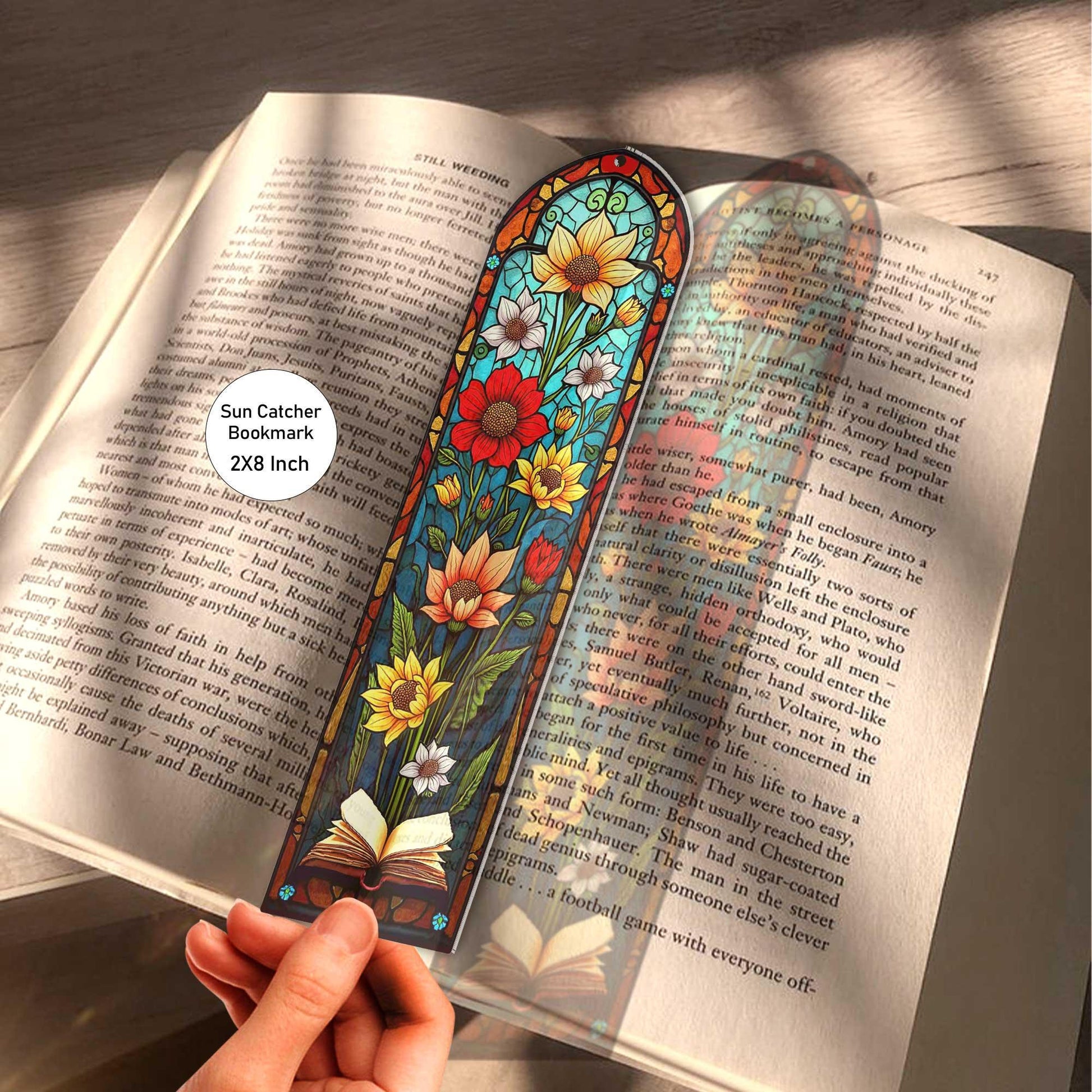 Personalized Teacher Stained Glass Sun Catcher Bookmarks, Teacher Appreciation Gift, Transparent Bookmark, Teacher's Day Gift, Teacher Gifts